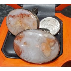 $200 Estate Agate Extra Large Cuff Links Sterling $1Nr